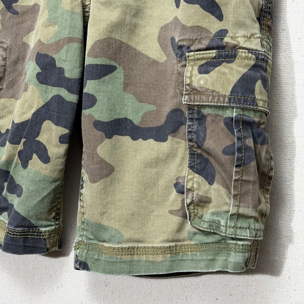 Gap Kids Camo Cargo Shorts Boys 14 Baggy Woodland Camouflage Utility Y2K - Picture 3 of 9